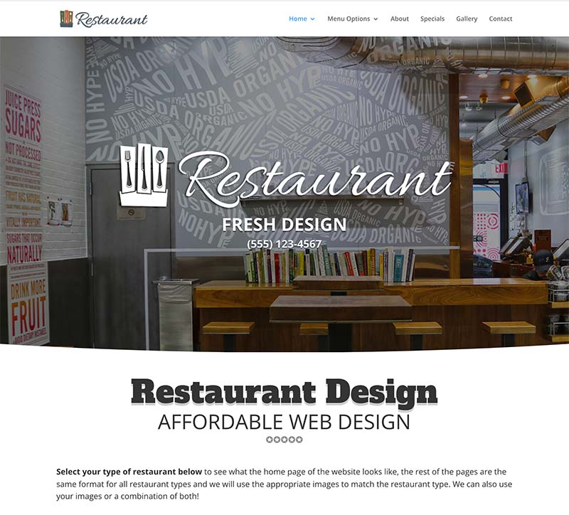 Affordable Restaurant Web Design
